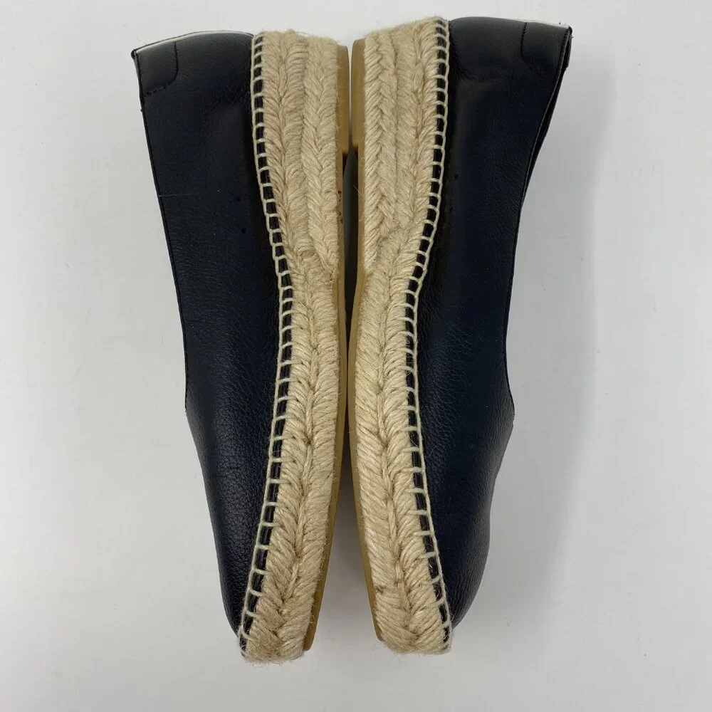 everlane espadrille leather low wedge slip on flats (worn once)